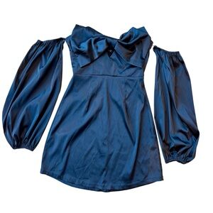 Saints & Secrets Black Dress Removable Sleeves Bow NWT Size XS